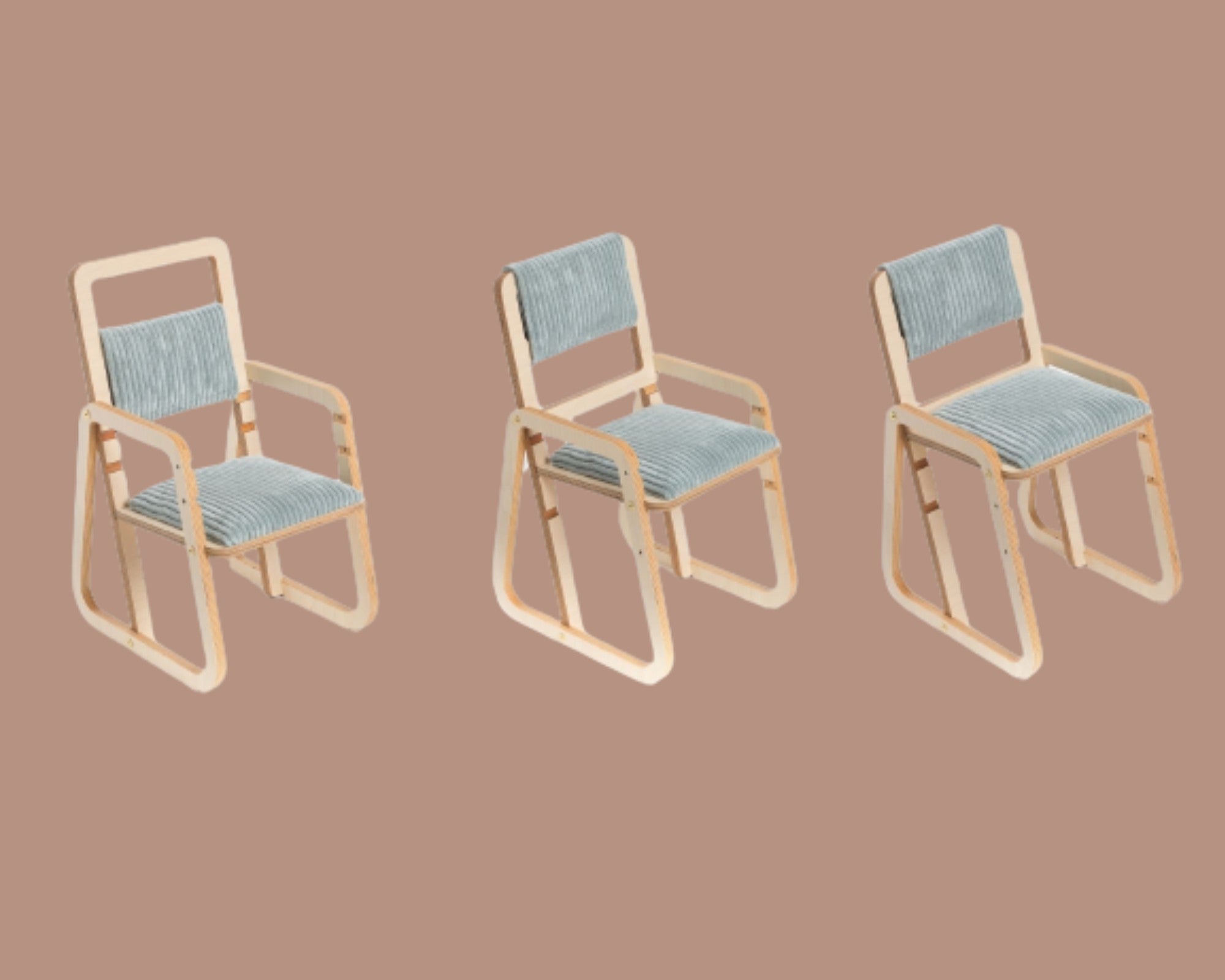 Adjustable Children Montessori Table and Chair Set Julle - Mint Green