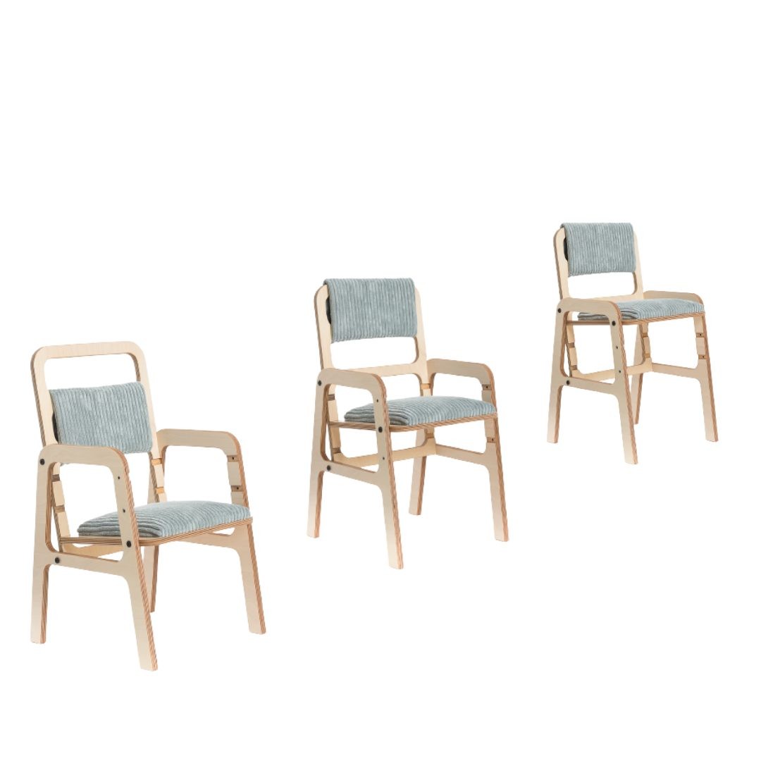 Adjustable Children Montessori Table and Chair Set Luula - Mint Green