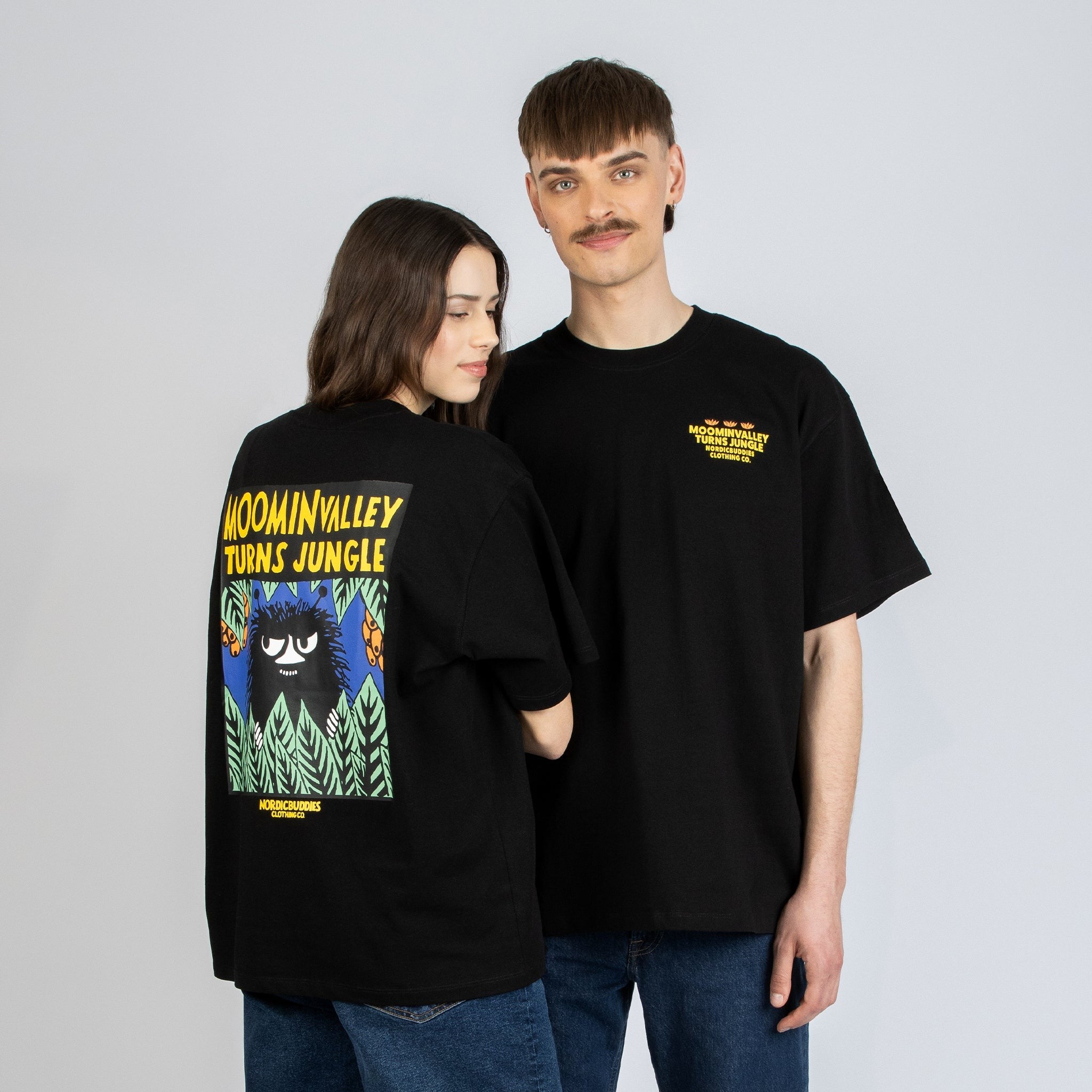 Moomin Jungle Heavy Unisex T-shirt - Black