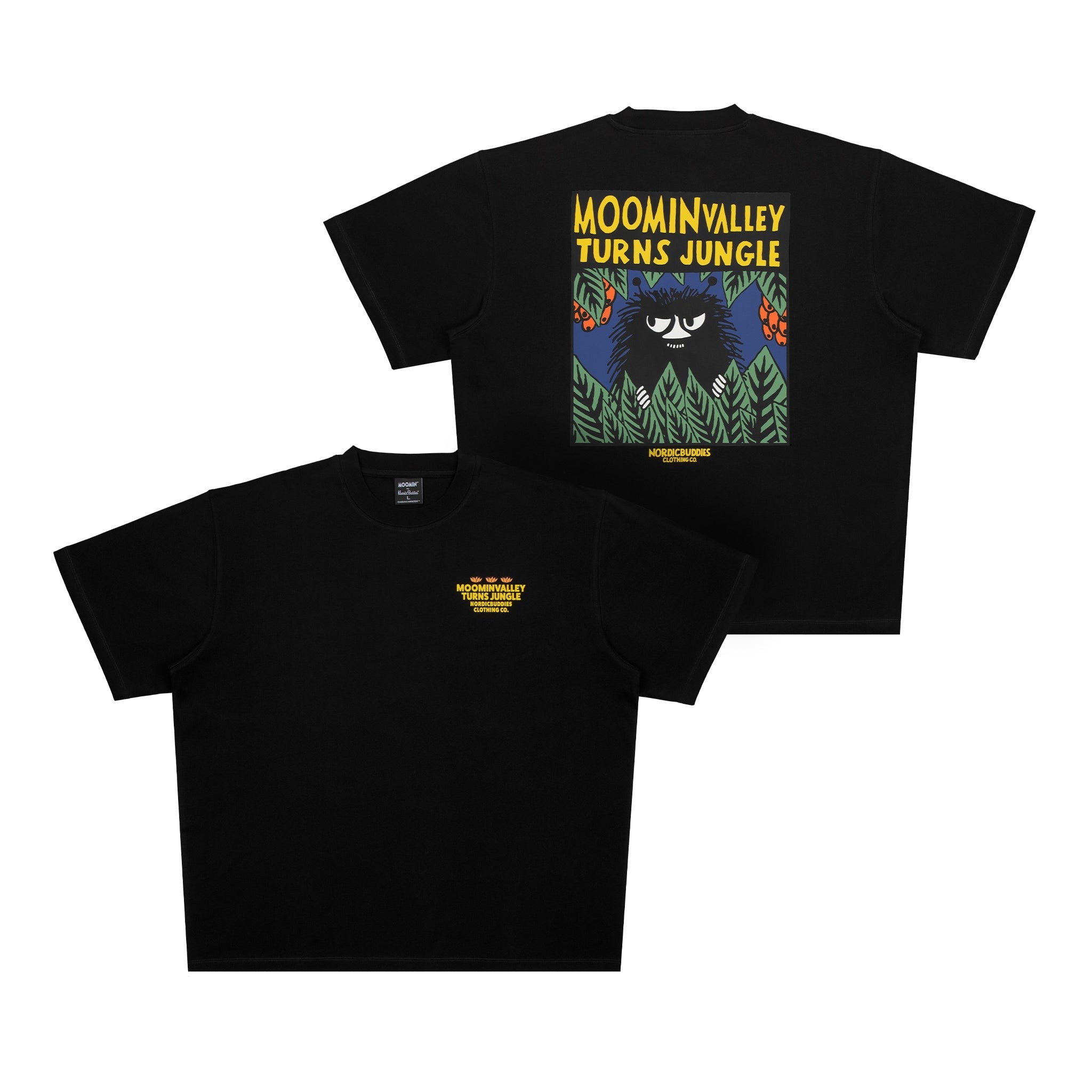 Moomin Jungle Heavy Unisex T-shirt - Black