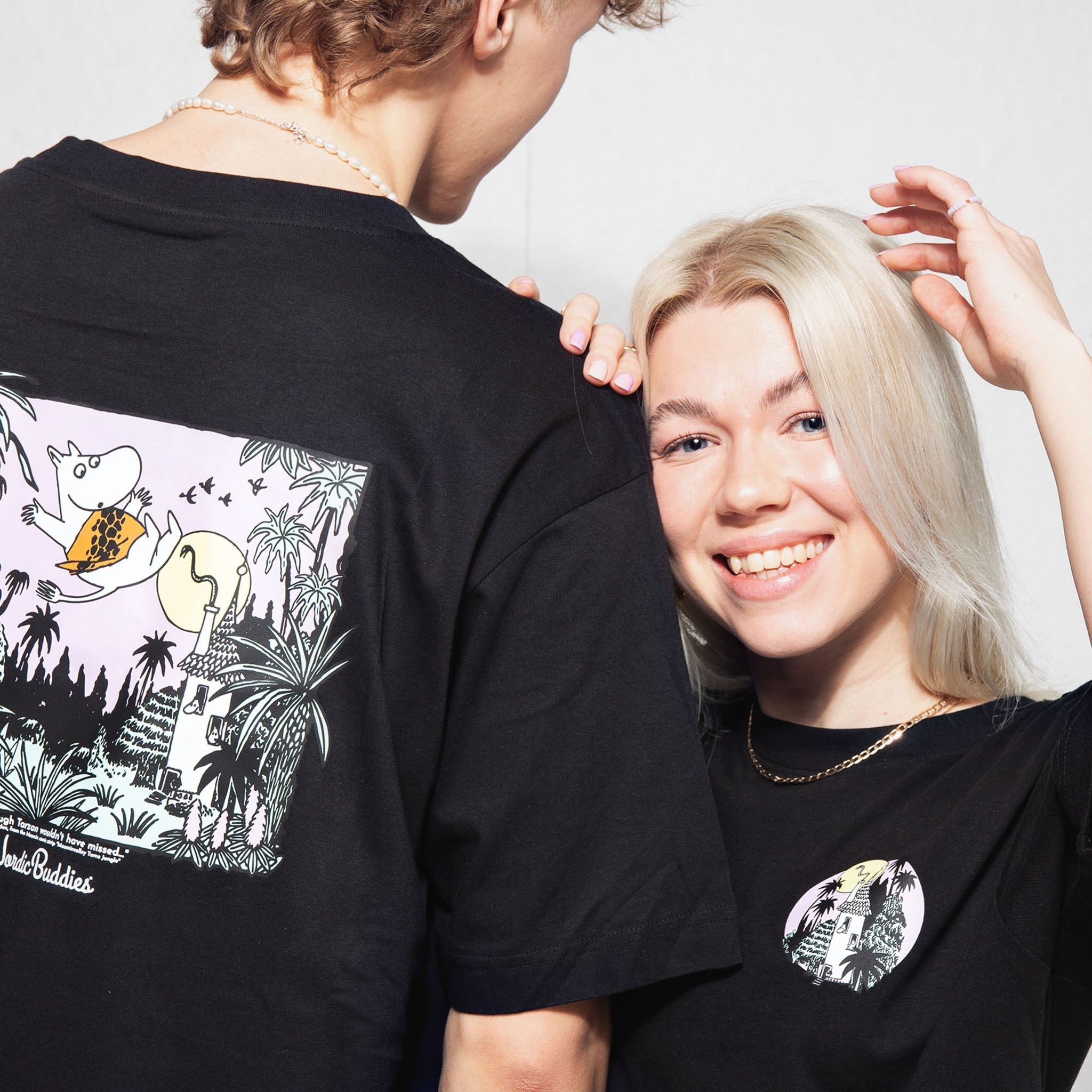 Moomintroll Jungle Heavy Unisex T-shirt - Black